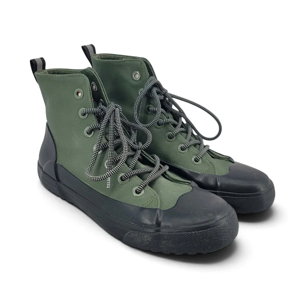 Hunter x Target Green Duck Boots Womens 8.5 Waterproof Gorpcore Rain Utility